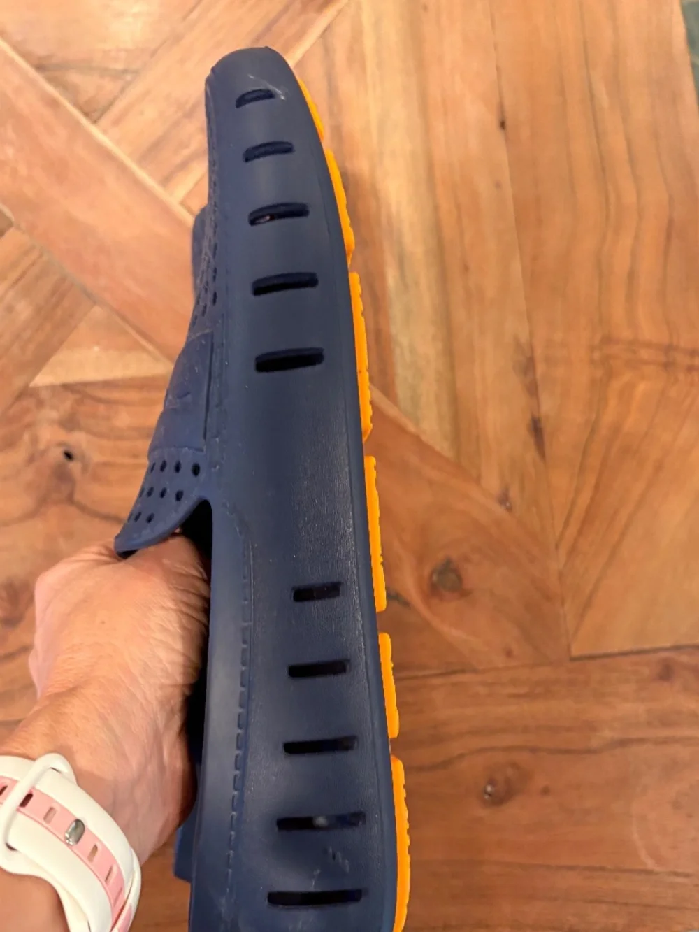 Boys Floafers Size 7- Big Kid- Navy with Orange
